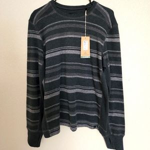 PRANA DRIFTWOOD CREW LONG SLEEVE - CHARCOAL - SMALL